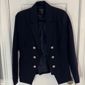 Classic Navy Blazer with Gold Accents